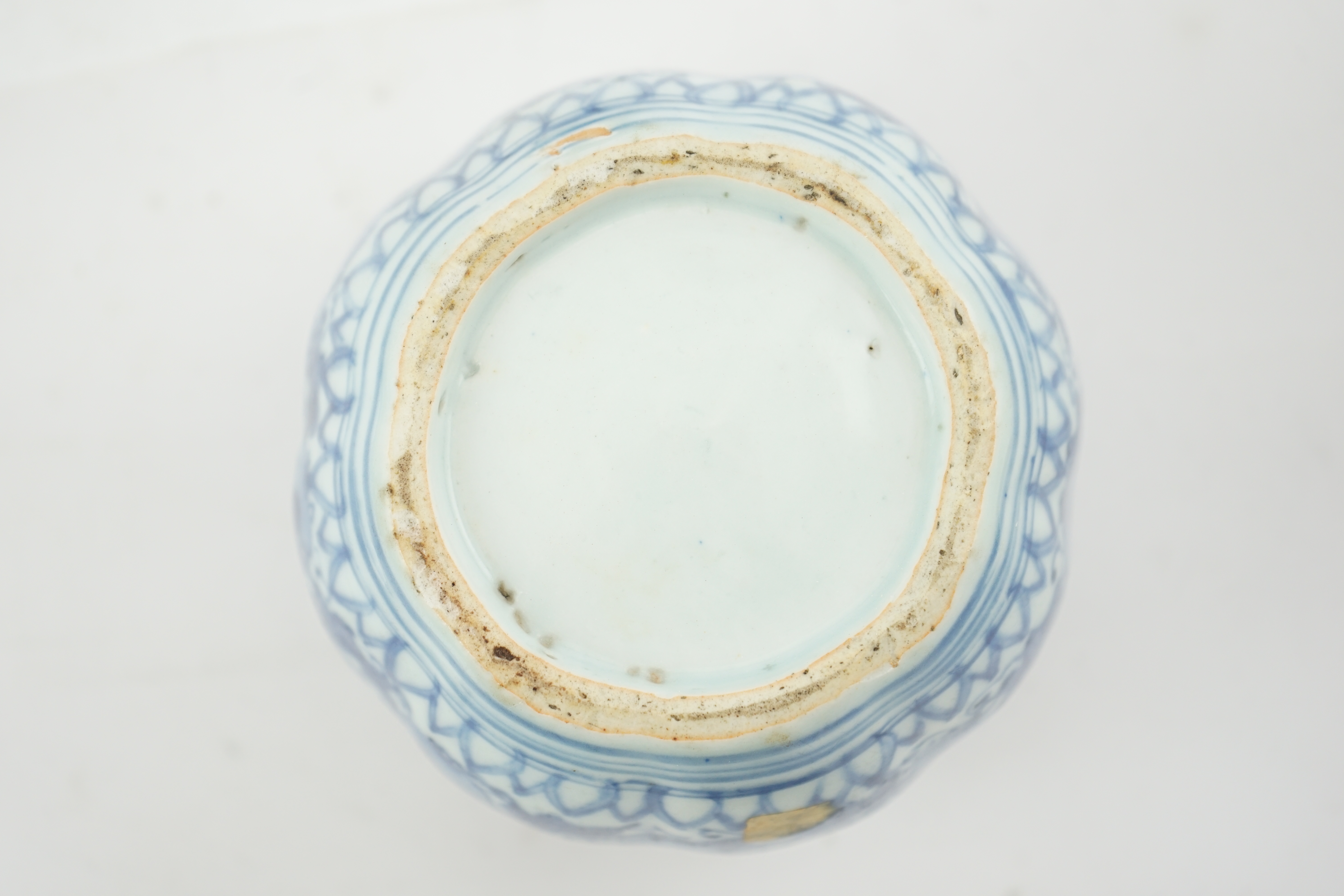 A Chinese blue and white ‘squirrel and vine’ melon-shaped jar, Wanli period (1572-1620)